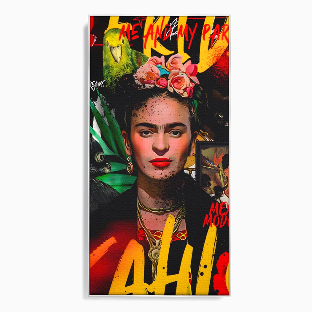 Leinwandbilder Premium LuxCanva® C1130, Frida Kahlo Die Künstlerin , Farben, Maler, Malerinnen, Frauen, Pop Art, Wohnzimmer, Esszimmer, entspannend, leuchtende Farben