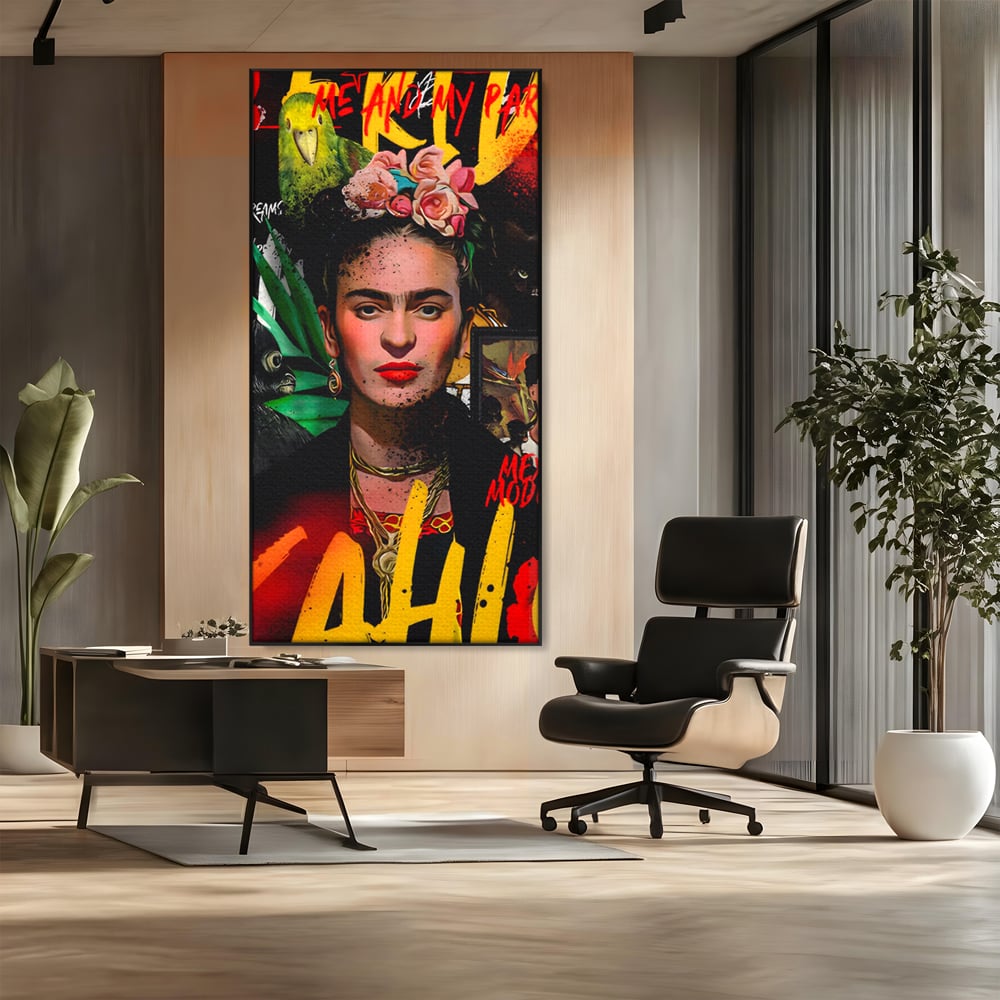 Leinwandbilder Premium LuxCanva® C1130, Frida Kahlo Die Künstlerin , Farben, Maler, Malerinnen, Frauen, Pop Art, Wohnzimmer, Esszimmer, entspannend, leuchtende Farben