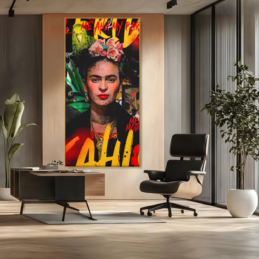 Leinwandbilder Premium LuxCanva® C1130, Frida Kahlo Die Künstlerin , Farben, Maler, Malerinnen, Frauen, Pop Art, Wohnzimmer, Esszimmer, entspannend, leuchtende Farben