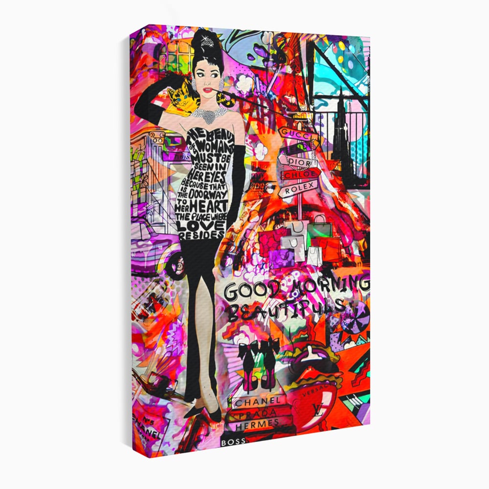Tablou Canvas Premium LuxCanva® C1133, All About Brands , Culori, Pop Art Painting, Girl, Brands, Living Room, Bar, Relaxare, Culori Vibrante