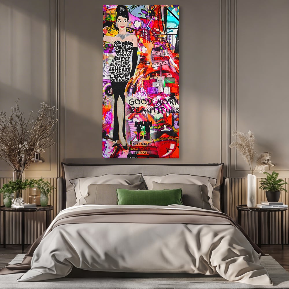 Tablou Canvas Premium LuxCanva® C1133, All About Brands , Culori, Pop Art Painting, Girl, Brands, Living Room, Bar, Relaxare, Culori Vibrante