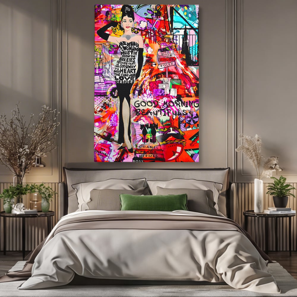 Tablou Canvas Premium LuxCanva® C1133, All About Brands , Culori, Pop Art Painting, Girl, Brands, Living Room, Bar, Relaxare, Culori Vibrante