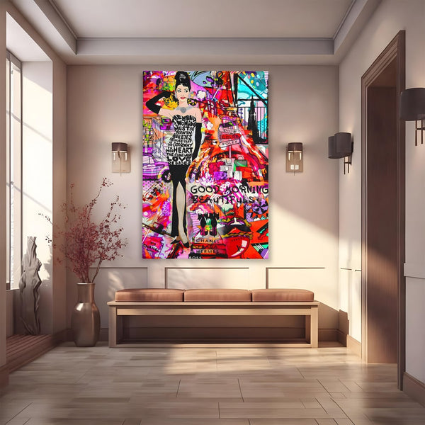 Tablou Canvas Premium LuxCanva® C1133, All About Brands , Culori, Pop Art Painting, Girl, Brands, Living Room, Bar, Relaxare, Culori Vibrante