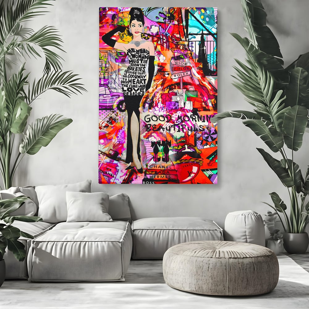 Tablou Canvas Premium LuxCanva® C1133, All About Brands , Culori, Pop Art Painting, Girl, Brands, Living Room, Bar, Relaxare, Culori Vibrante