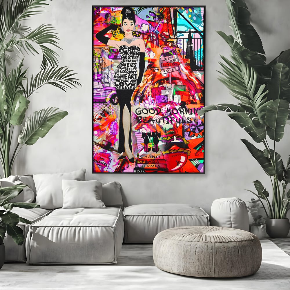 Tablou Canvas Premium LuxCanva® C1133, All About Brands , Culori, Pop Art Painting, Girl, Brands, Living Room, Bar, Relaxare, Culori Vibrante