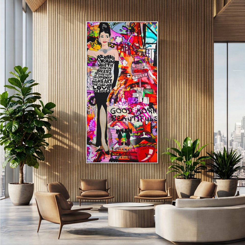 Tablou Canvas Premium LuxCanva® C1133, All About Brands , Culori, Pop Art Painting, Girl, Brands, Living Room, Bar, Relaxare, Culori Vibrante