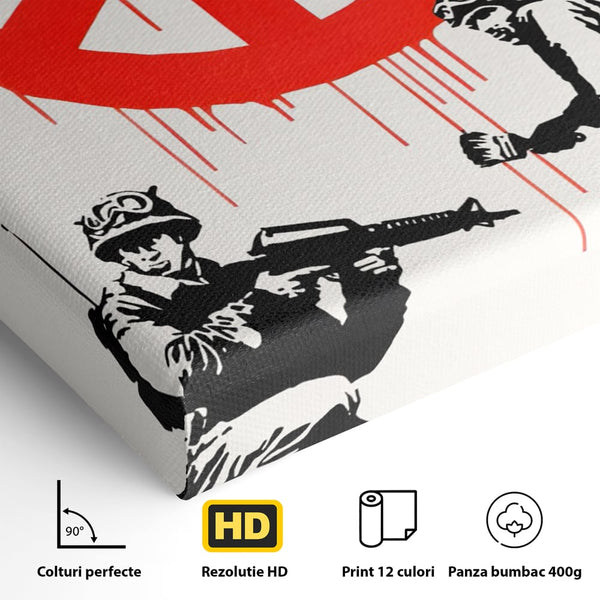 Tablou Canvas Premium LuxCanva® C1134, No War Just Peace , Culori, Army, Soldier, World, Living Room, Bar, Relaxare, Culori Vibrante