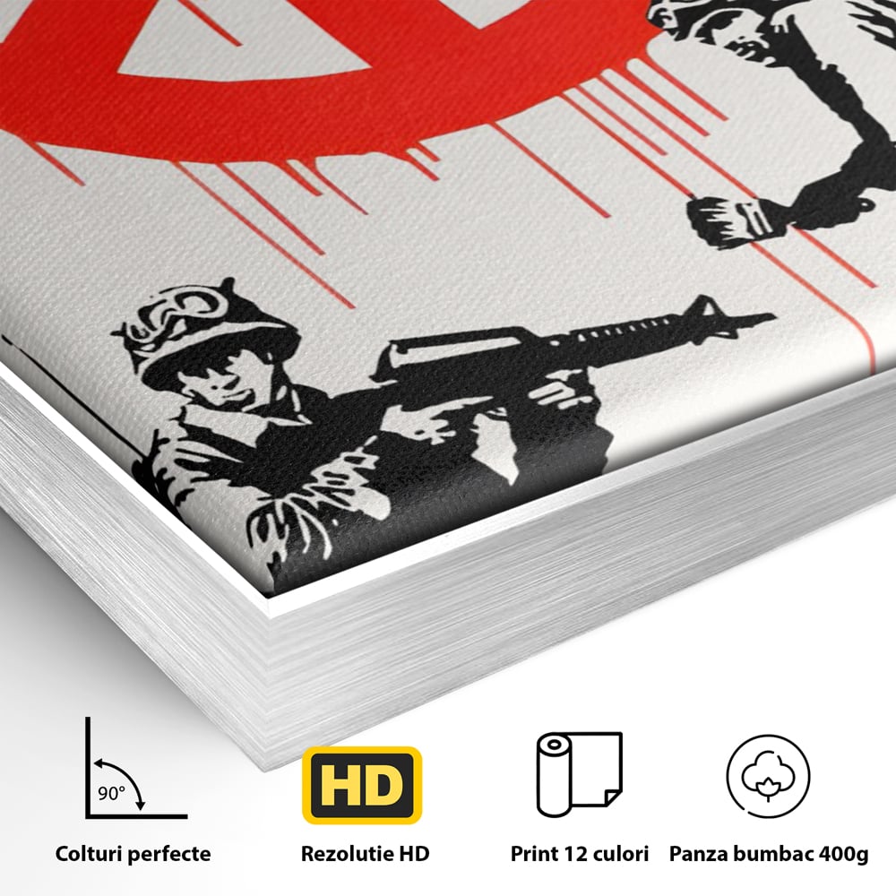 Tablou Canvas Premium LuxCanva® C1134, No War Just Peace , Culori, Army, Soldier, World, Living Room, Bar, Relaxare, Culori Vibrante