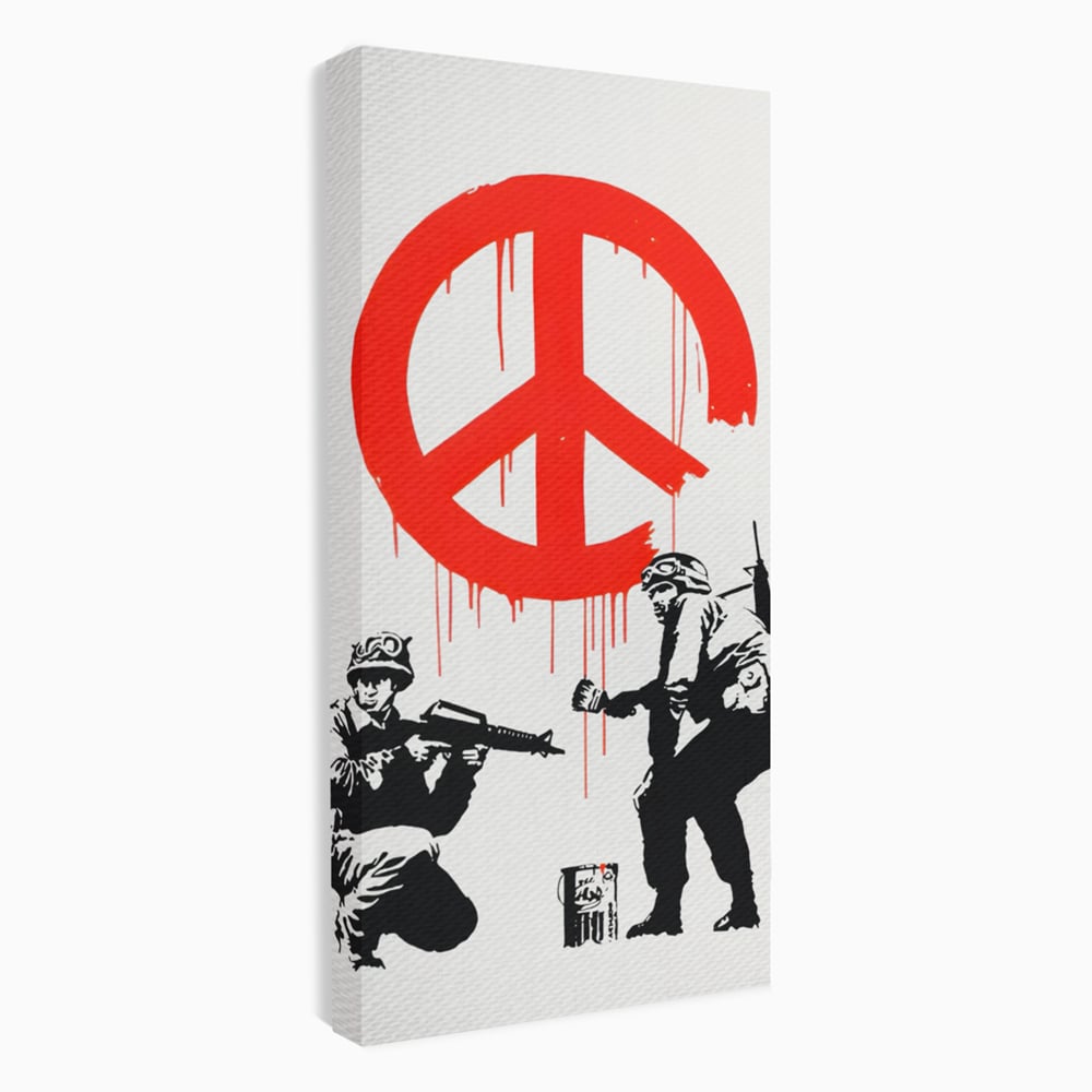 Tablou Canvas Premium LuxCanva® C1134, No War Just Peace , Culori, Army, Soldier, World, Living Room, Bar, Relaxare, Culori Vibrante