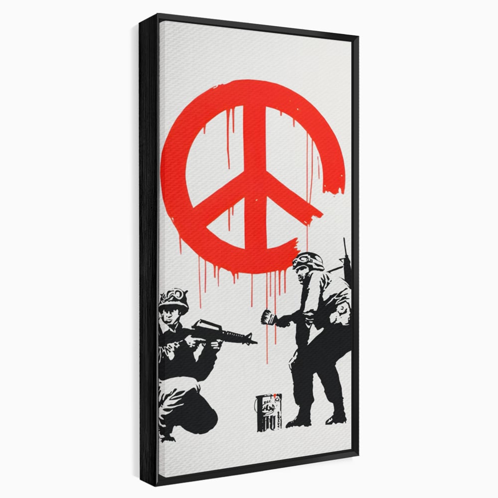 Tablou Canvas Premium LuxCanva® C1134, No War Just Peace , Culori, Army, Soldier, World, Living Room, Bar, Relaxare, Culori Vibrante