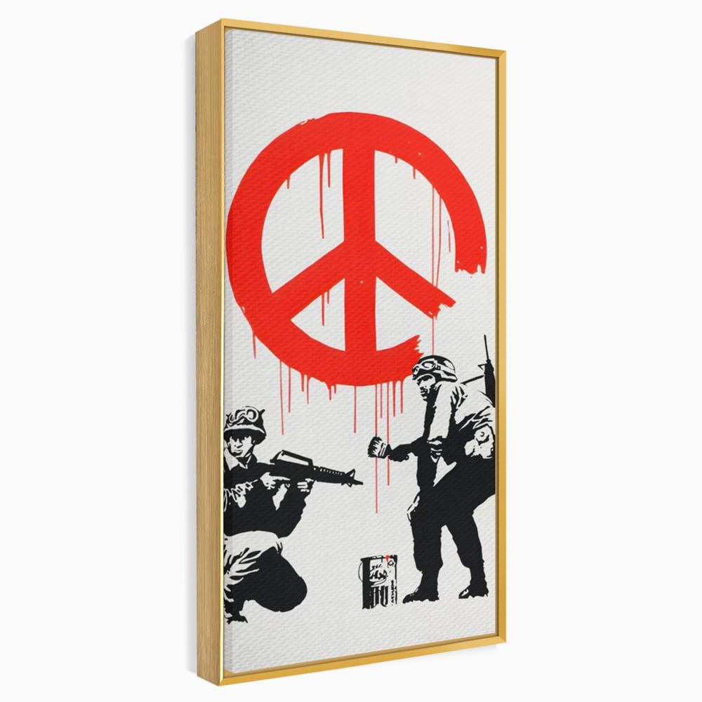 Tablou Canvas Premium LuxCanva® C1134, No War Just Peace , Culori, Army, Soldier, World, Living Room, Bar, Relaxare, Culori Vibrante