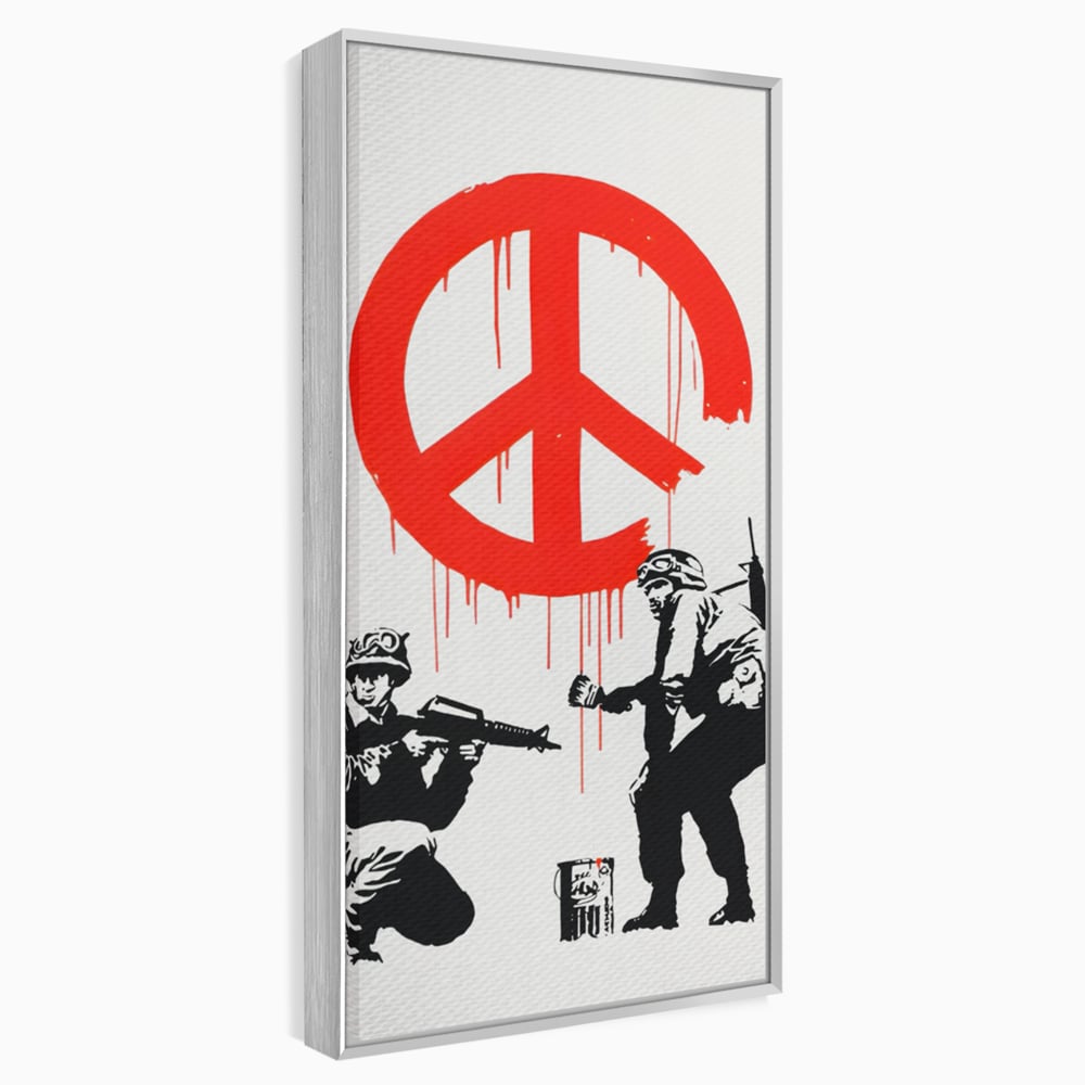 Tablou Canvas Premium LuxCanva® C1134, No War Just Peace , Culori, Army, Soldier, World, Living Room, Bar, Relaxare, Culori Vibrante