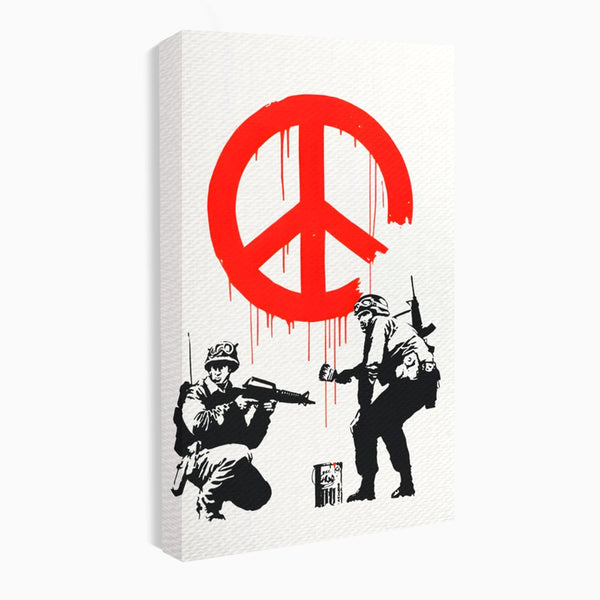 Tablou Canvas Premium LuxCanva® C1134, No War Just Peace , Culori, Army, Soldier, World, Living Room, Bar, Relaxare, Culori Vibrante