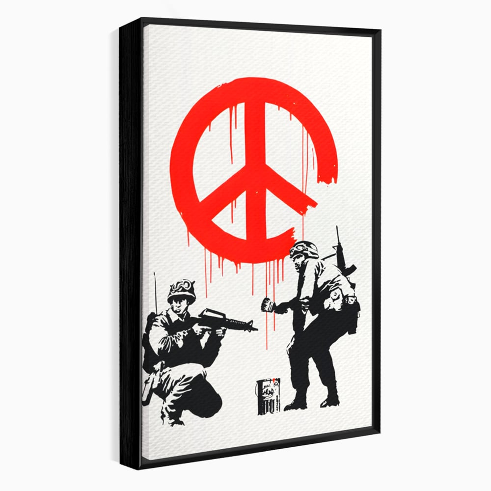 Tablou Canvas Premium LuxCanva® C1134, No War Just Peace , Culori, Army, Soldier, World, Living Room, Bar, Relaxare, Culori Vibrante