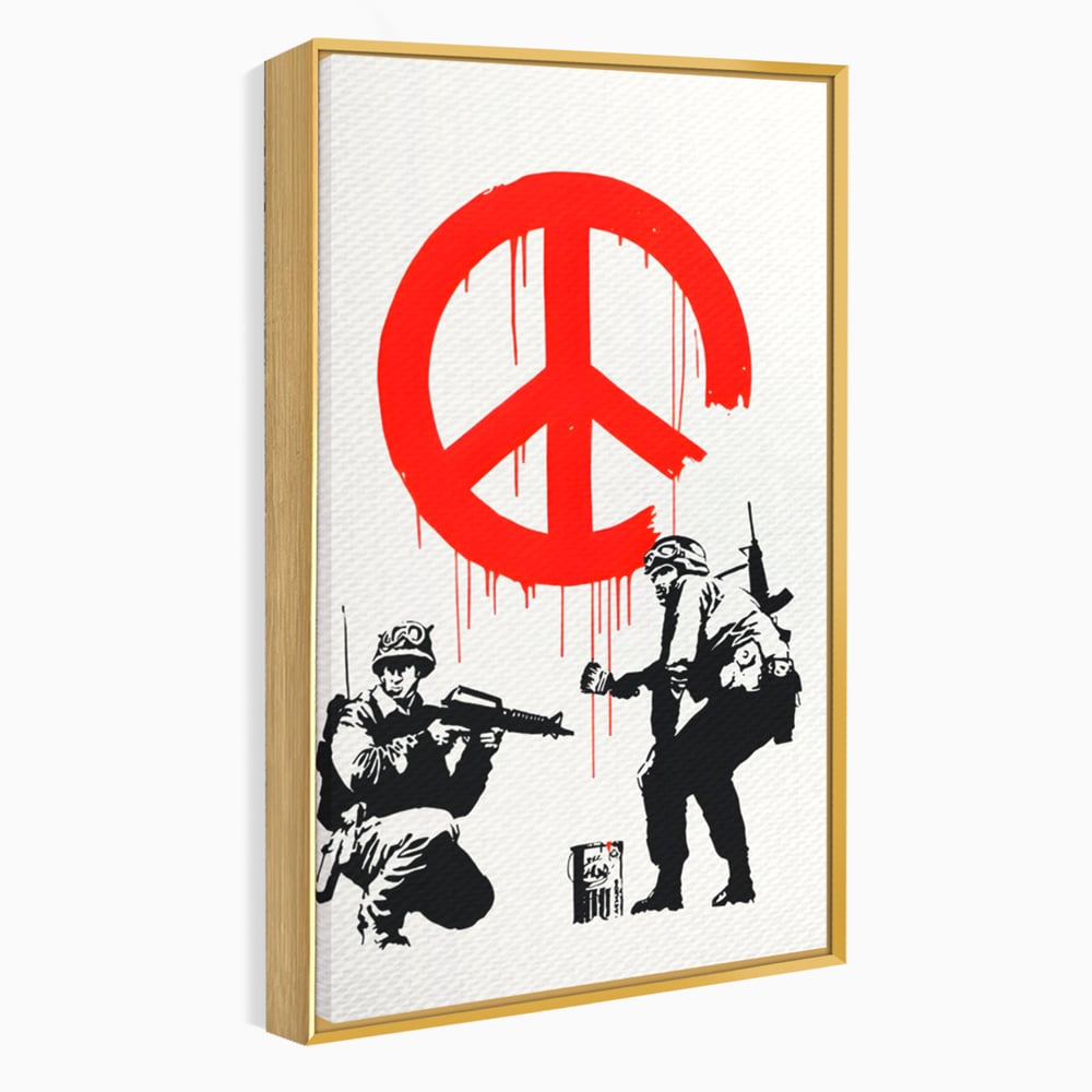 Tablou Canvas Premium LuxCanva® C1134, No War Just Peace , Culori, Army, Soldier, World, Living Room, Bar, Relaxare, Culori Vibrante