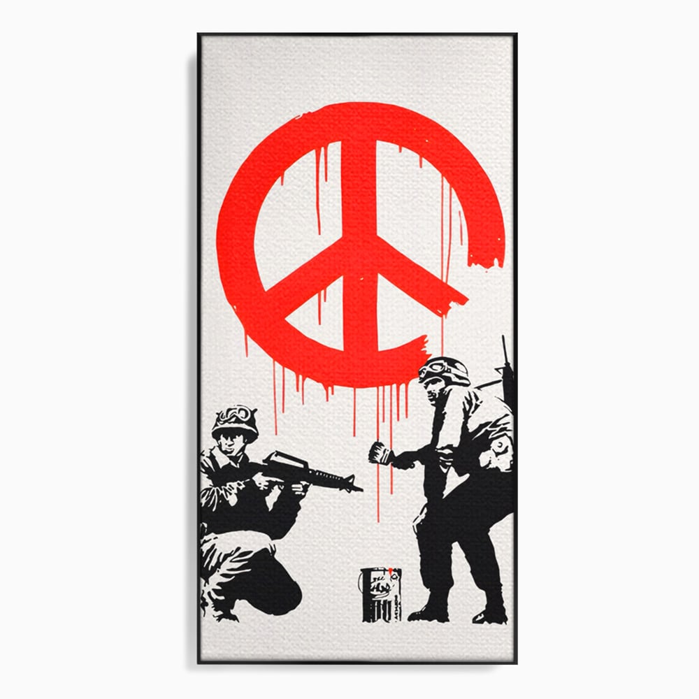 Tablou Canvas Premium LuxCanva® C1134, No War Just Peace , Culori, Army, Soldier, World, Living Room, Bar, Relaxare, Culori Vibrante