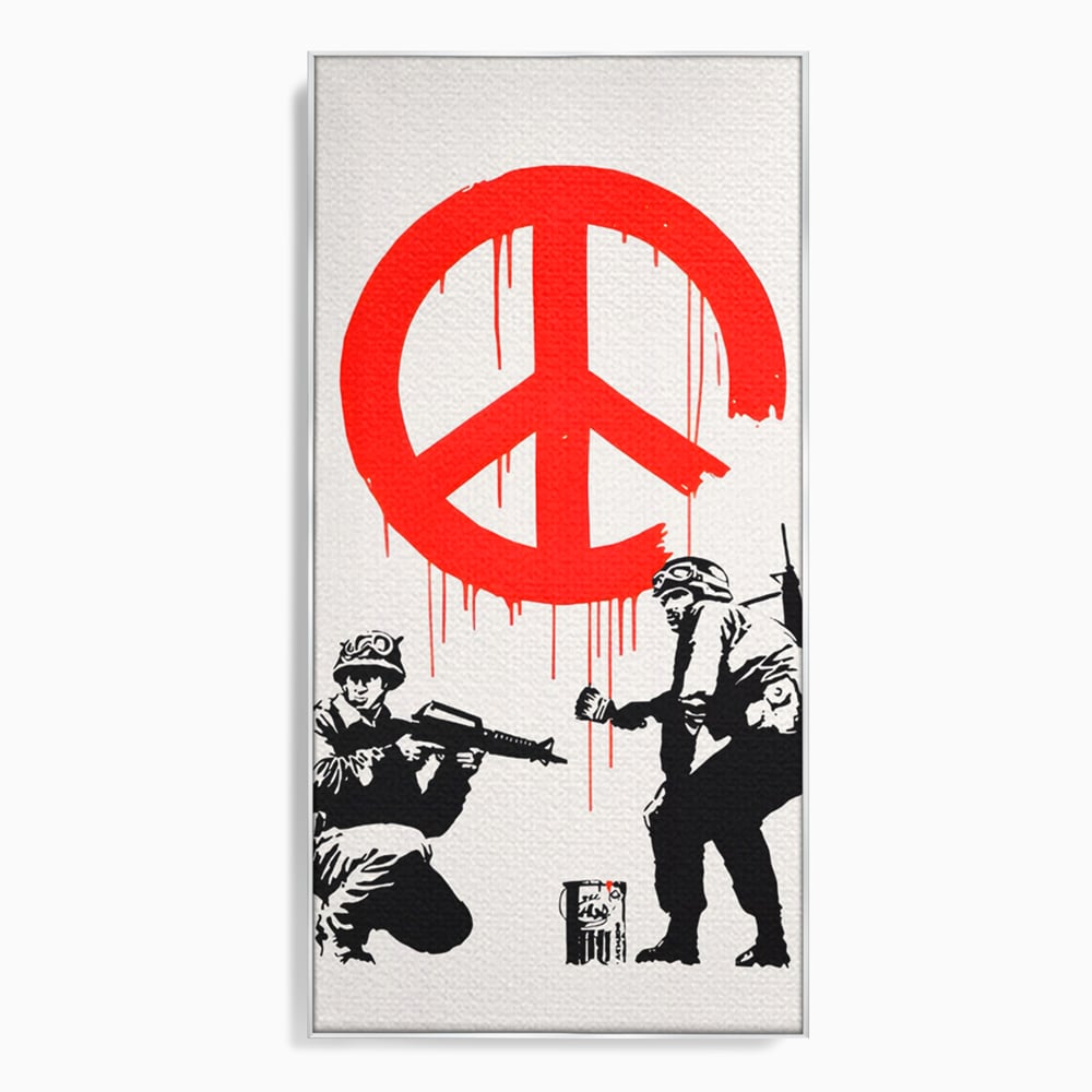 Tablou Canvas Premium LuxCanva® C1134, No War Just Peace , Culori, Army, Soldier, World, Living Room, Bar, Relaxare, Culori Vibrante