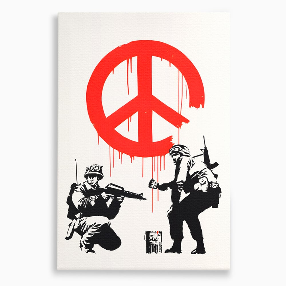 Tablou Canvas Premium LuxCanva® C1134, No War Just Peace , Culori, Army, Soldier, World, Living Room, Bar, Relaxare, Culori Vibrante