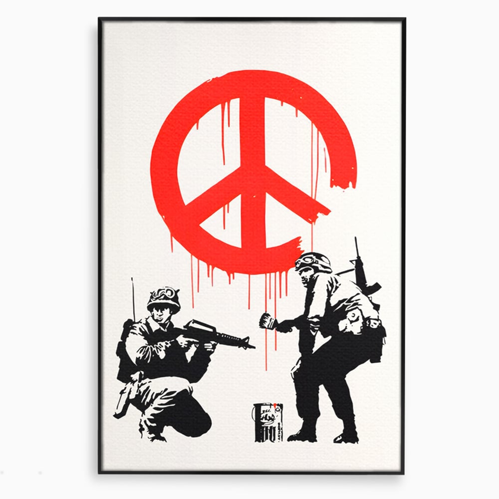 Tablou Canvas Premium LuxCanva® C1134, No War Just Peace , Culori, Army, Soldier, World, Living Room, Bar, Relaxare, Culori Vibrante