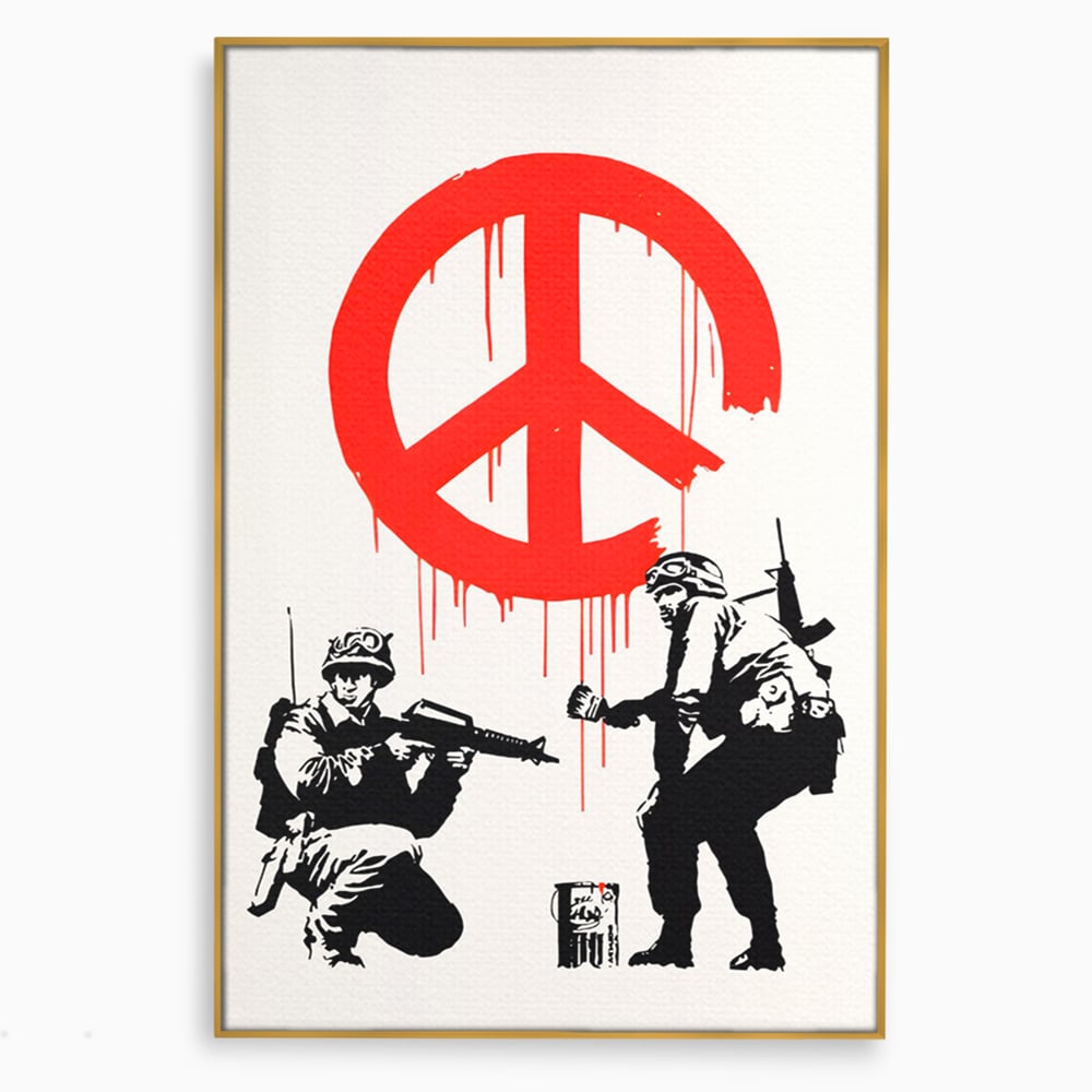 Tablou Canvas Premium LuxCanva® C1134, No War Just Peace , Culori, Army, Soldier, World, Living Room, Bar, Relaxare, Culori Vibrante