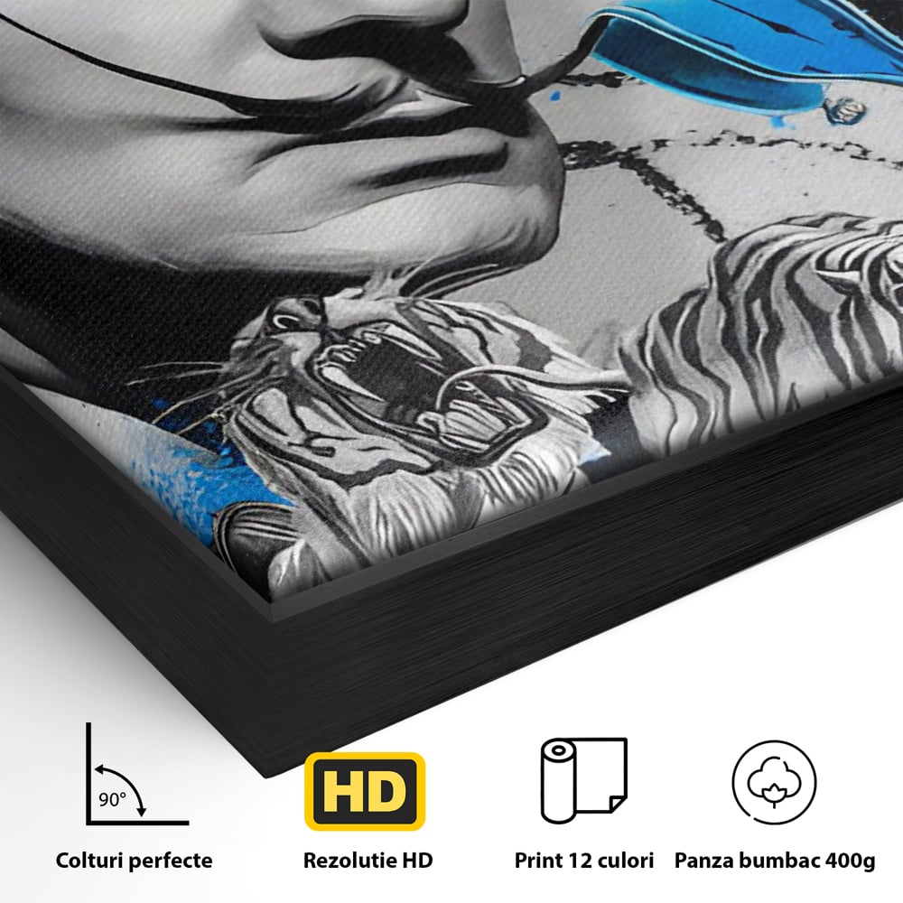 Leinwandbilder Premium LuxCanva® C1135, Abstraktes Gemälde von Salvador Dali , Farben, Löwen, Elefanten, Safari, Wohnzimmer, Bar, Entspannend, Lebendige Farben