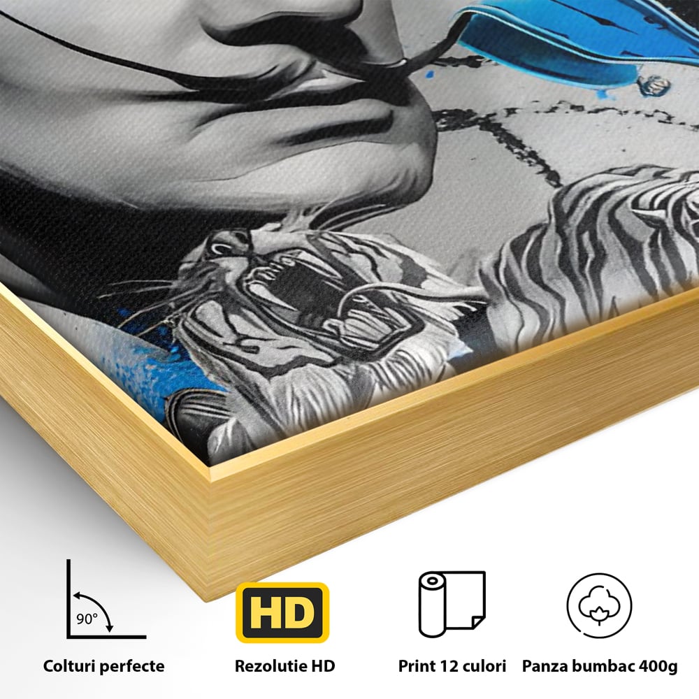Leinwandbilder Premium LuxCanva® C1135, Abstraktes Gemälde von Salvador Dali , Farben, Löwen, Elefanten, Safari, Wohnzimmer, Bar, Entspannend, Lebendige Farben
