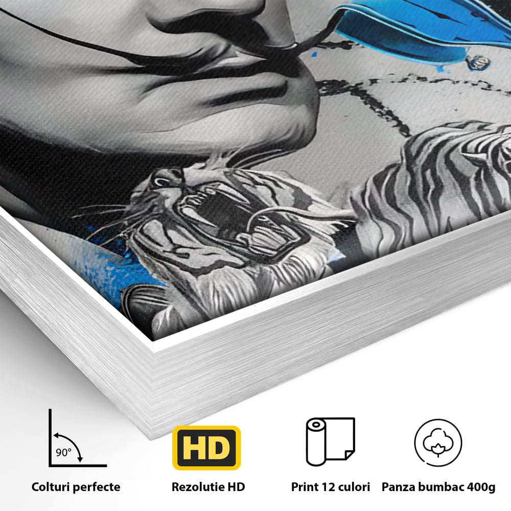 Leinwandbilder Premium LuxCanva® C1135, Abstraktes Gemälde von Salvador Dali , Farben, Löwen, Elefanten, Safari, Wohnzimmer, Bar, Entspannend, Lebendige Farben