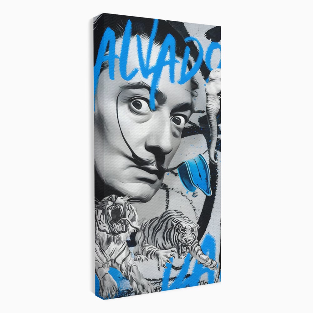 Leinwandbilder Premium LuxCanva® C1135, Abstraktes Gemälde von Salvador Dali , Farben, Löwen, Elefanten, Safari, Wohnzimmer, Bar, Entspannend, Lebendige Farben