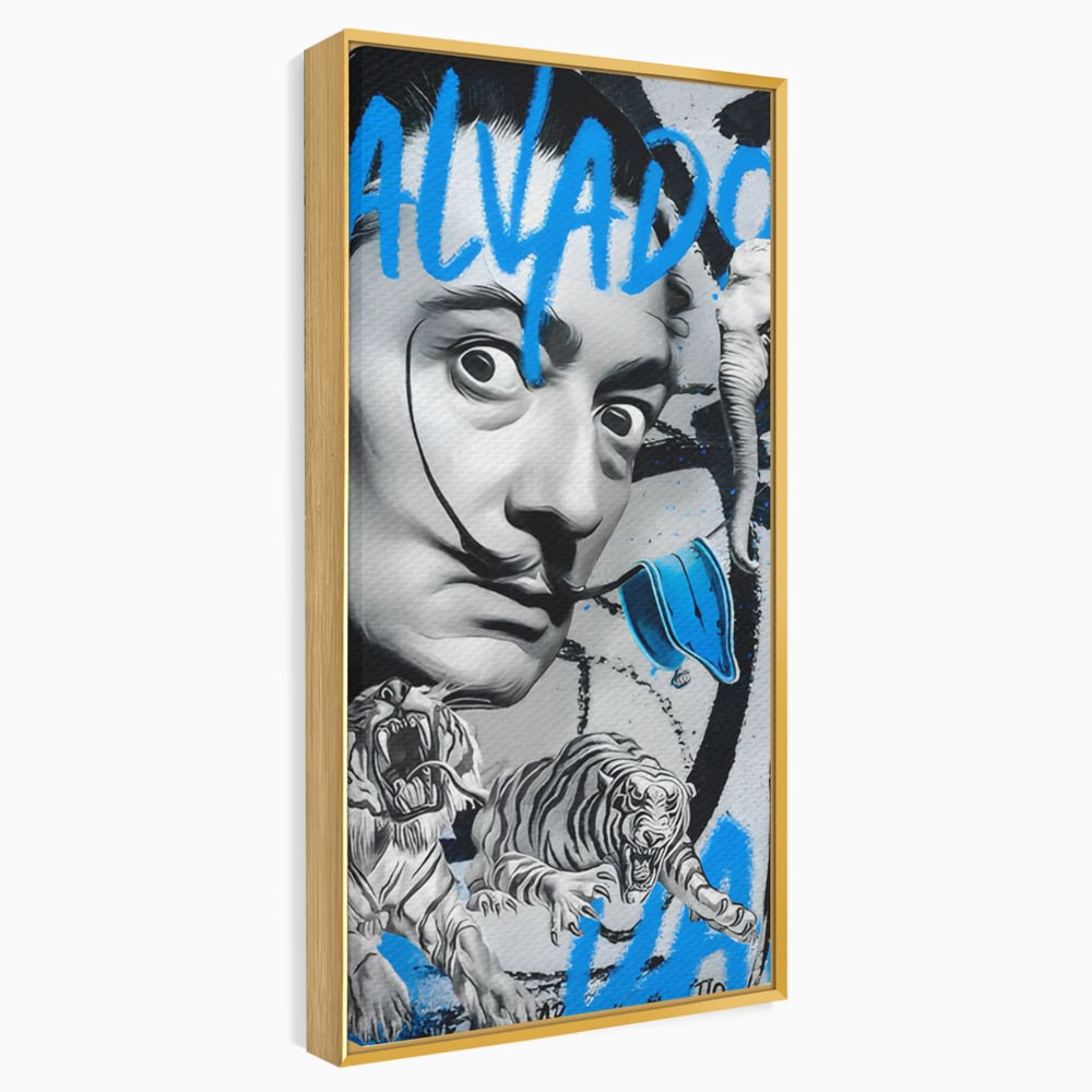 Leinwandbilder Premium LuxCanva® C1135, Abstraktes Gemälde von Salvador Dali , Farben, Löwen, Elefanten, Safari, Wohnzimmer, Bar, Entspannend, Lebendige Farben