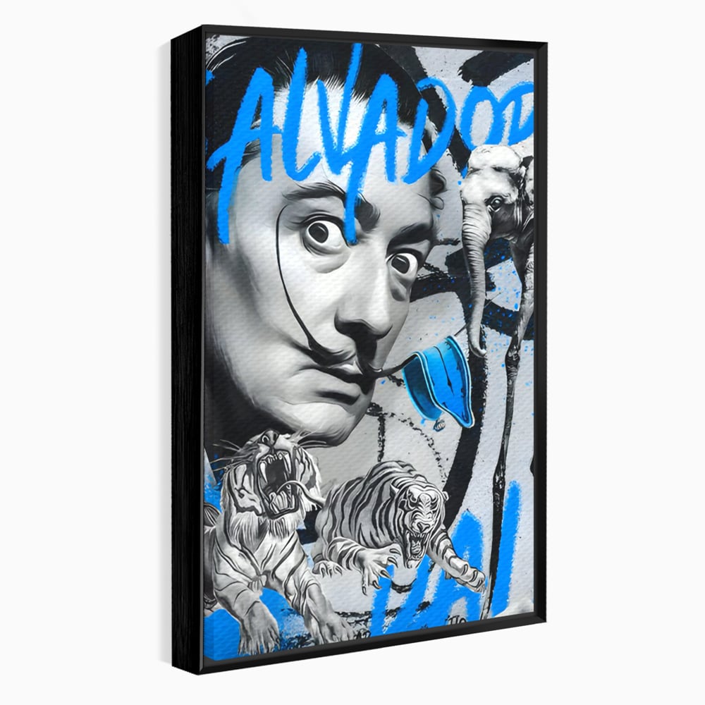Leinwandbilder Premium LuxCanva® C1135, Abstraktes Gemälde von Salvador Dali , Farben, Löwen, Elefanten, Safari, Wohnzimmer, Bar, Entspannend, Lebendige Farben