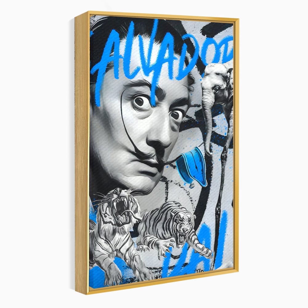 Leinwandbilder Premium LuxCanva® C1135, Abstraktes Gemälde von Salvador Dali , Farben, Löwen, Elefanten, Safari, Wohnzimmer, Bar, Entspannend, Lebendige Farben