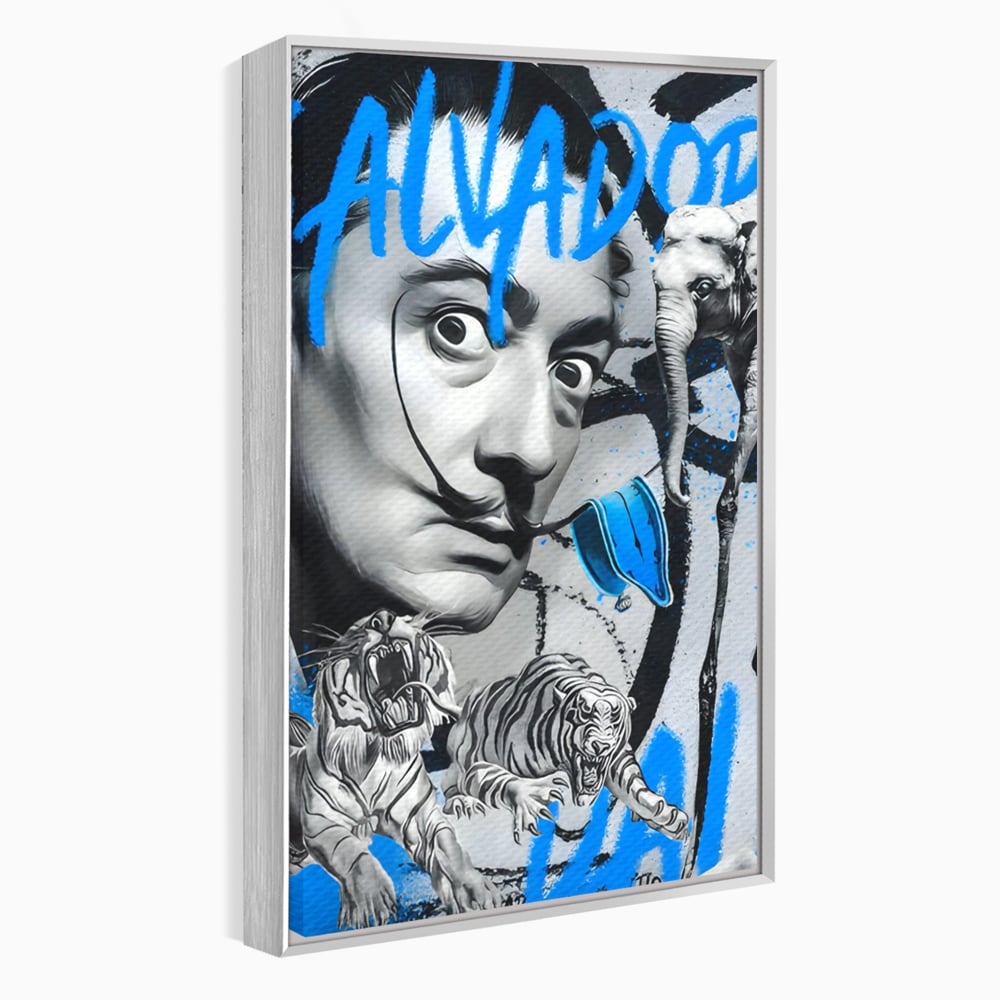 Leinwandbilder Premium LuxCanva® C1135, Abstraktes Gemälde von Salvador Dali , Farben, Löwen, Elefanten, Safari, Wohnzimmer, Bar, Entspannend, Lebendige Farben