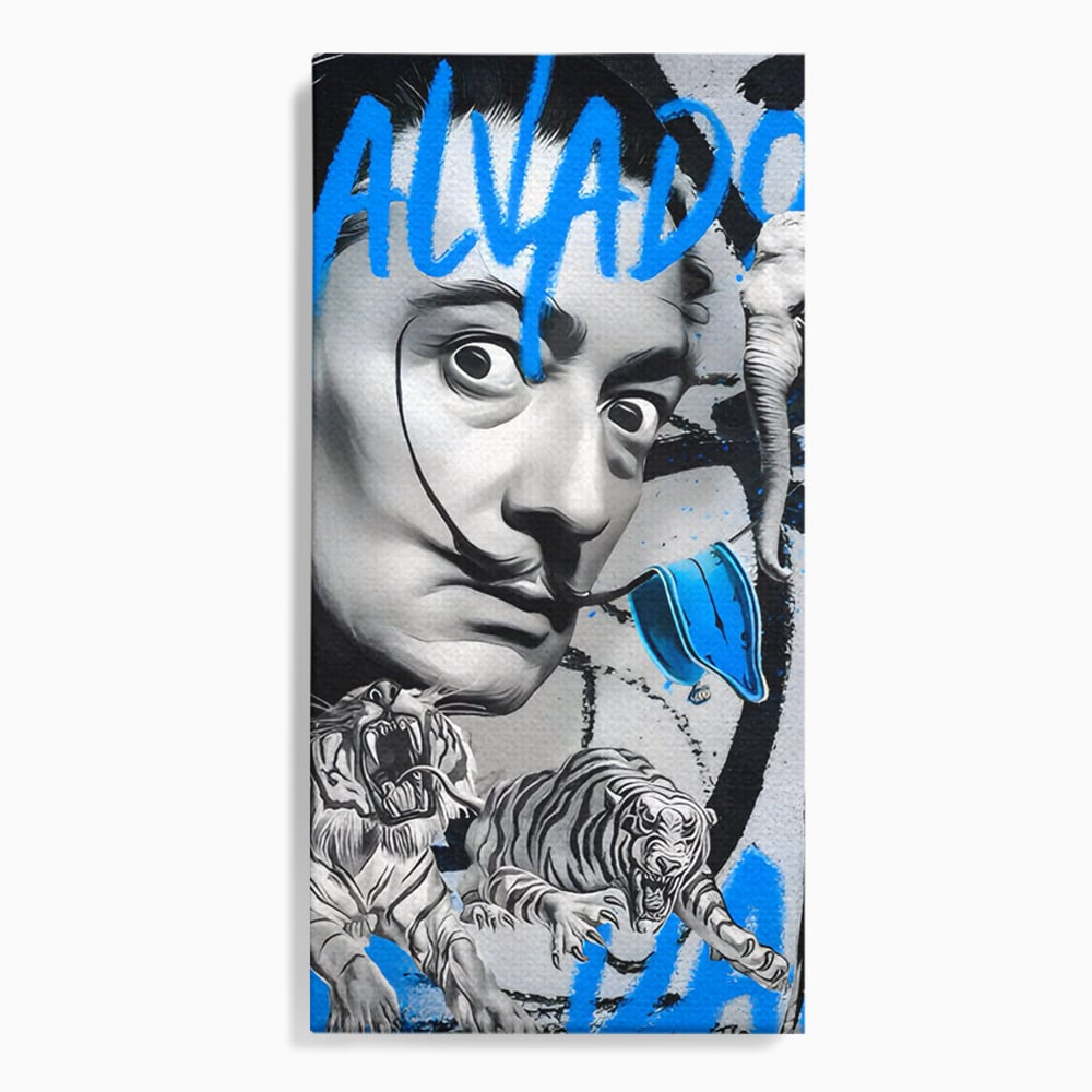 Leinwandbilder Premium LuxCanva® C1135, Abstraktes Gemälde von Salvador Dali , Farben, Löwen, Elefanten, Safari, Wohnzimmer, Bar, Entspannend, Lebendige Farben