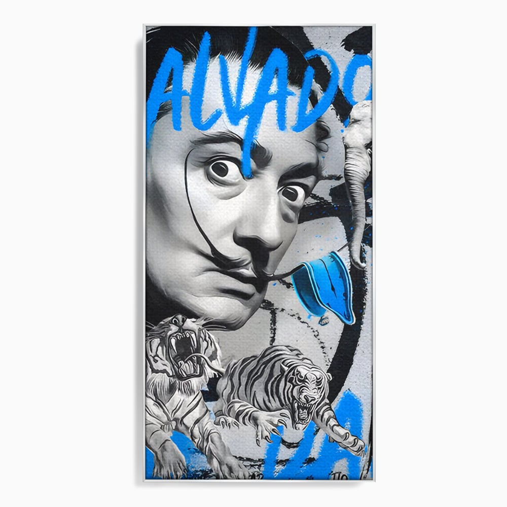 Leinwandbilder Premium LuxCanva® C1135, Abstraktes Gemälde von Salvador Dali , Farben, Löwen, Elefanten, Safari, Wohnzimmer, Bar, Entspannend, Lebendige Farben