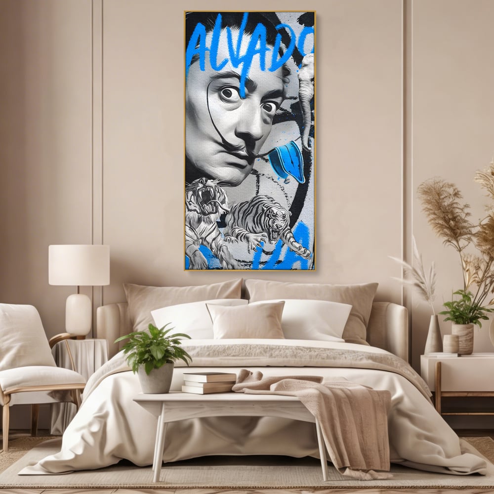 Leinwandbilder Premium LuxCanva® C1135, Abstraktes Gemälde von Salvador Dali , Farben, Löwen, Elefanten, Safari, Wohnzimmer, Bar, Entspannend, Lebendige Farben
