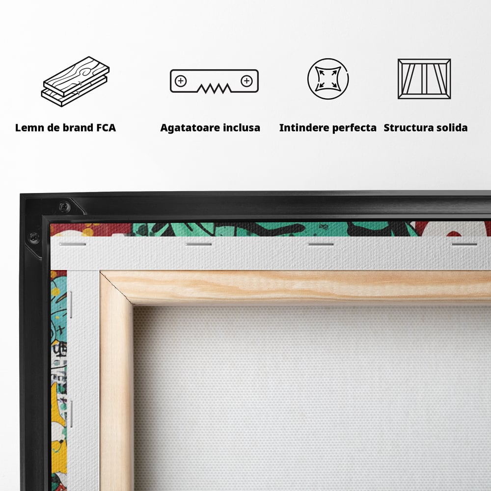 Leinwand Wandkunst Leinwand Premium LuxCanva® C1137, Freiheitsstatue, Farben, Cartoons, Freiheit, Geld, Wohnzimmer, Bar, entspannend, lebendige Farben