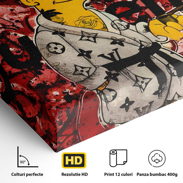 Tablou Canvas Premium LuxCanva® C1138, Smoking Bart , Culori, Cartoons, Simpson, Brands, Living Room, Game Room, Relaxare, Culori Vibrante