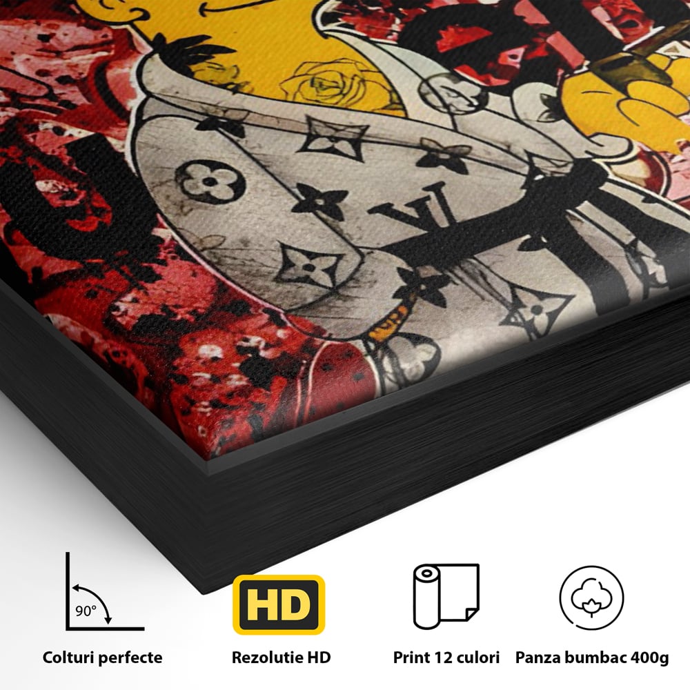 Tablou Canvas Premium LuxCanva® C1138, Smoking Bart , Culori, Cartoons, Simpson, Brands, Living Room, Game Room, Relaxare, Culori Vibrante