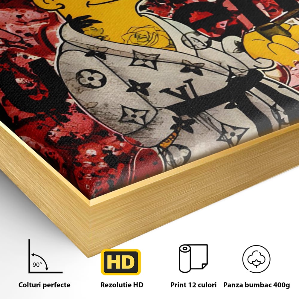 Tablou Canvas Premium LuxCanva® C1138, Smoking Bart , Culori, Cartoons, Simpson, Brands, Living Room, Game Room, Relaxare, Culori Vibrante