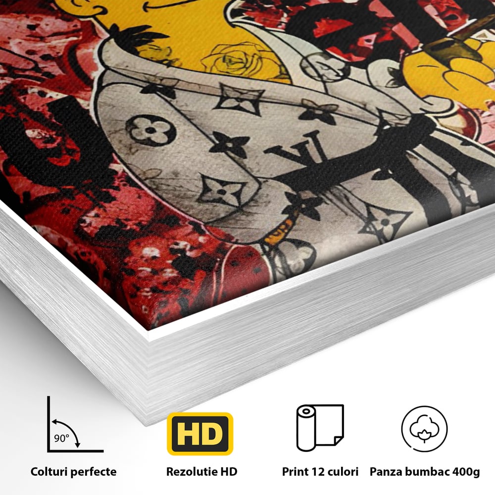 Tablou Canvas Premium LuxCanva® C1138, Smoking Bart , Culori, Cartoons, Simpson, Brands, Living Room, Game Room, Relaxare, Culori Vibrante