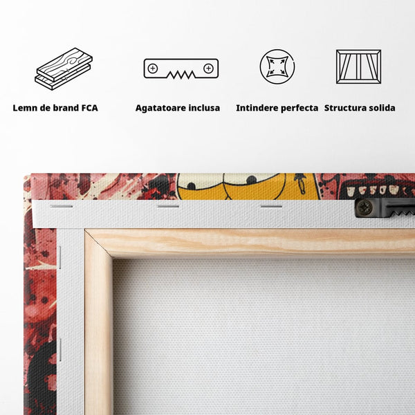 Tablou Canvas Premium LuxCanva® C1138, Smoking Bart , Culori, Cartoons, Simpson, Brands, Living Room, Game Room, Relaxare, Culori Vibrante