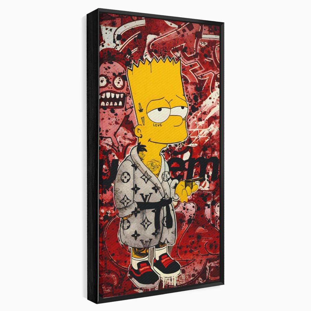Tablou Canvas Premium LuxCanva® C1138, Smoking Bart , Culori, Cartoons, Simpson, Brands, Living Room, Game Room, Relaxare, Culori Vibrante