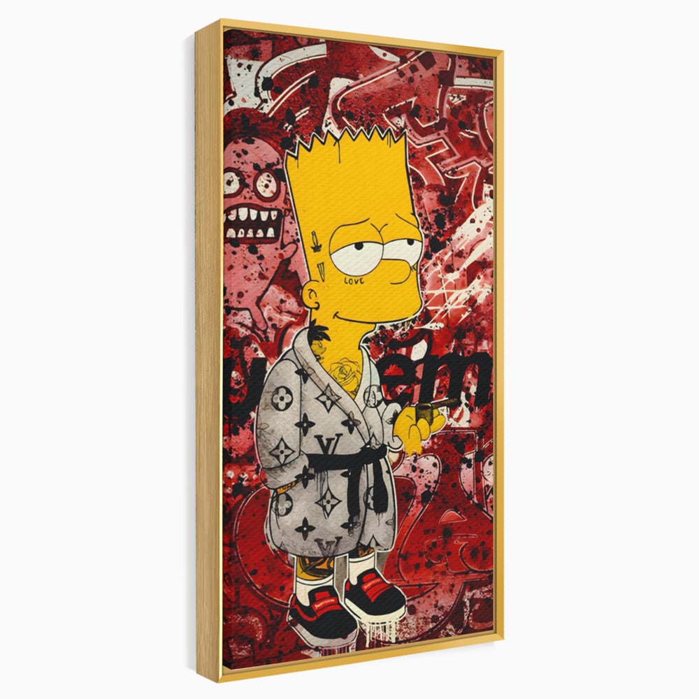 Tablou Canvas Premium LuxCanva® C1138, Smoking Bart , Culori, Cartoons, Simpson, Brands, Living Room, Game Room, Relaxare, Culori Vibrante