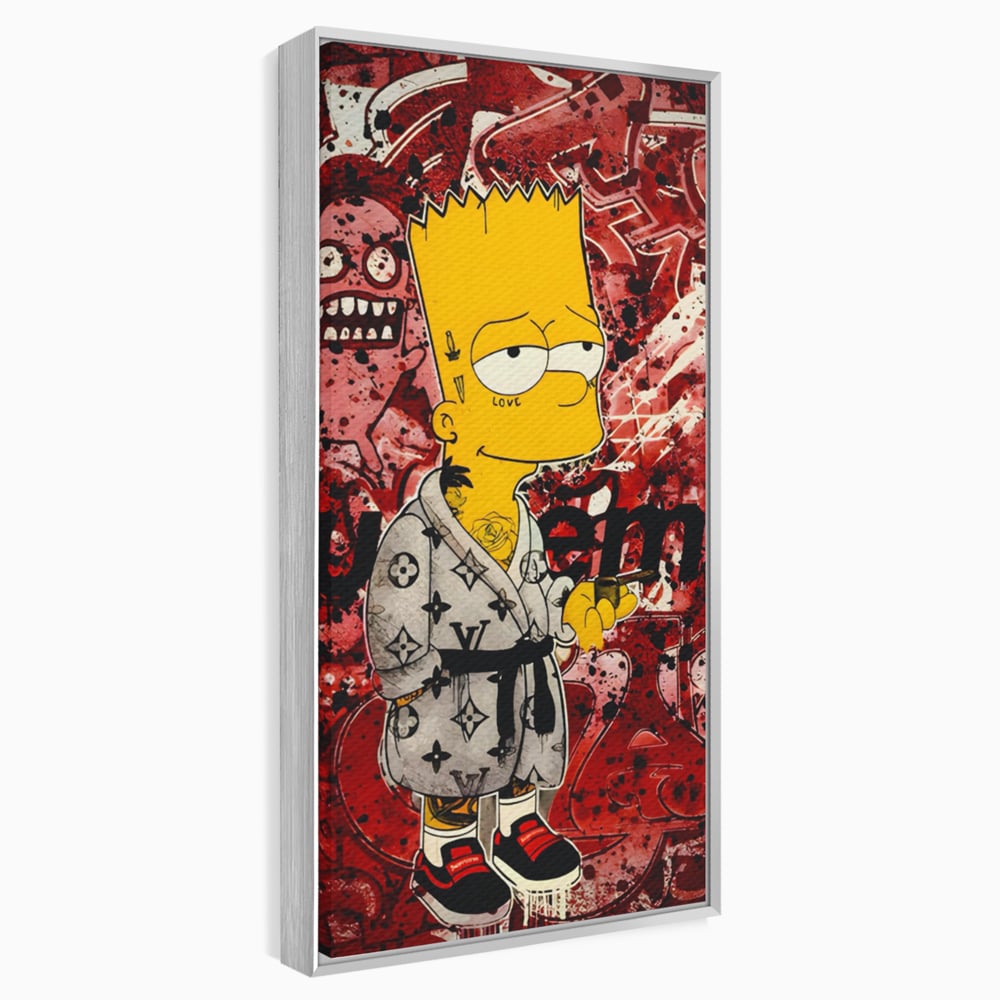 Tablou Canvas Premium LuxCanva® C1138, Smoking Bart , Culori, Cartoons, Simpson, Brands, Living Room, Game Room, Relaxare, Culori Vibrante