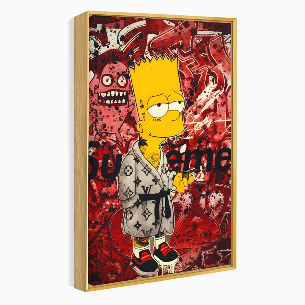 Tablou Canvas Premium LuxCanva® C1138, Smoking Bart , Culori, Cartoons, Simpson, Brands, Living Room, Game Room, Relaxare, Culori Vibrante