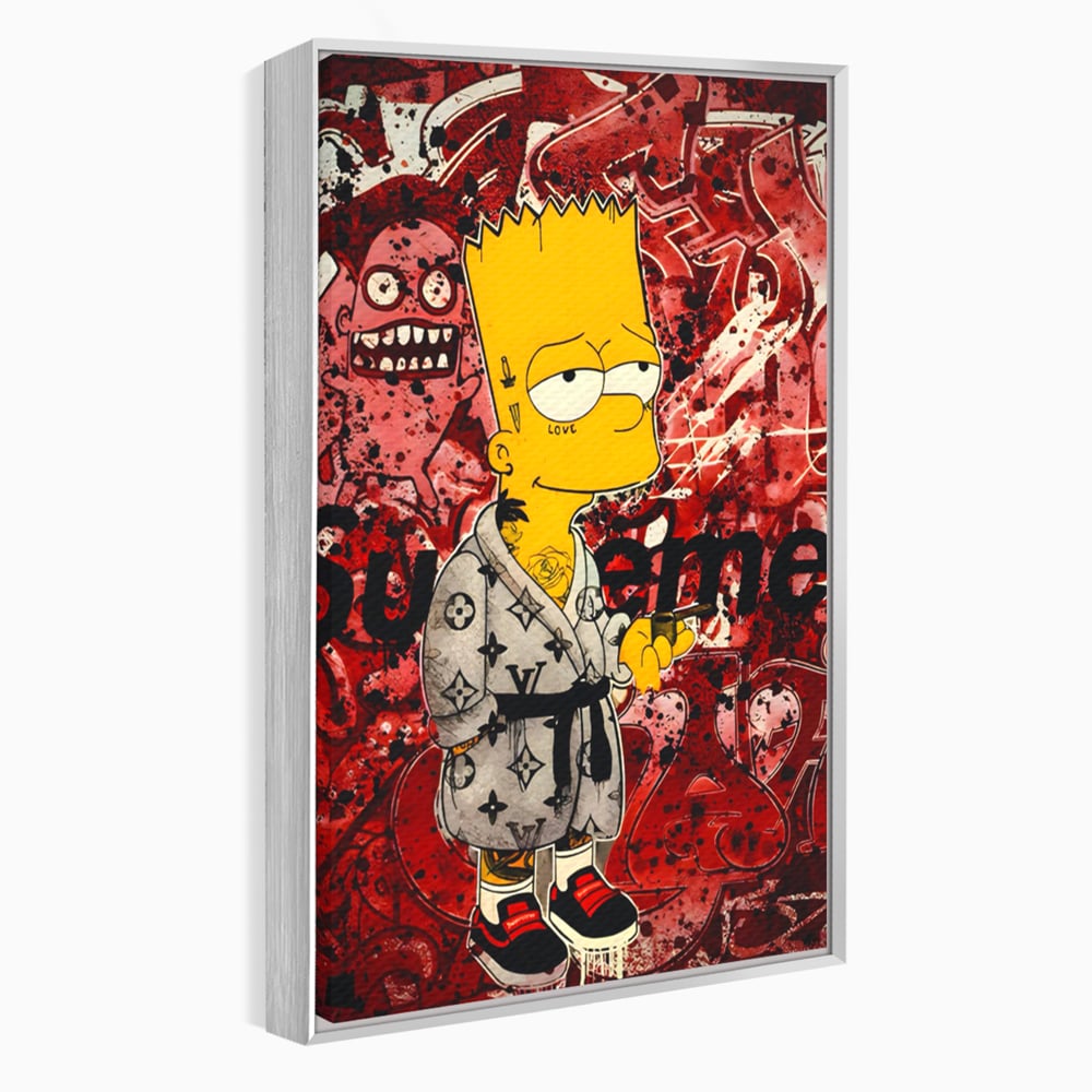Tablou Canvas Premium LuxCanva® C1138, Smoking Bart , Culori, Cartoons, Simpson, Brands, Living Room, Game Room, Relaxare, Culori Vibrante