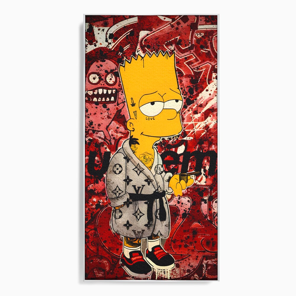 Tablou Canvas Premium LuxCanva® C1138, Smoking Bart , Culori, Cartoons, Simpson, Brands, Living Room, Game Room, Relaxare, Culori Vibrante