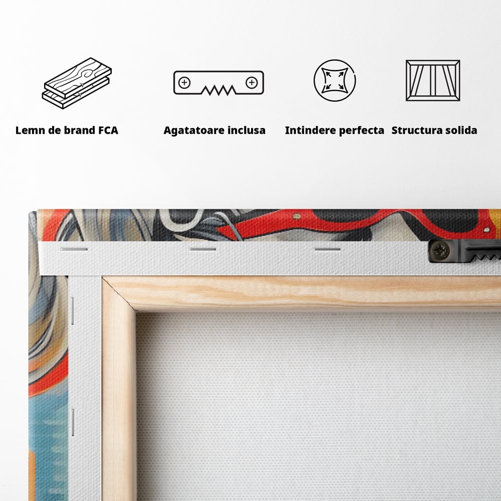 Leinwand Wand Kunst Leinwand Premium LuxCanva® C1139, Bild von schönen Mädchen, Farben, Stadt, Sonnenbrille, Wohnzimmer, Bar, entspannend, lebendige Farben