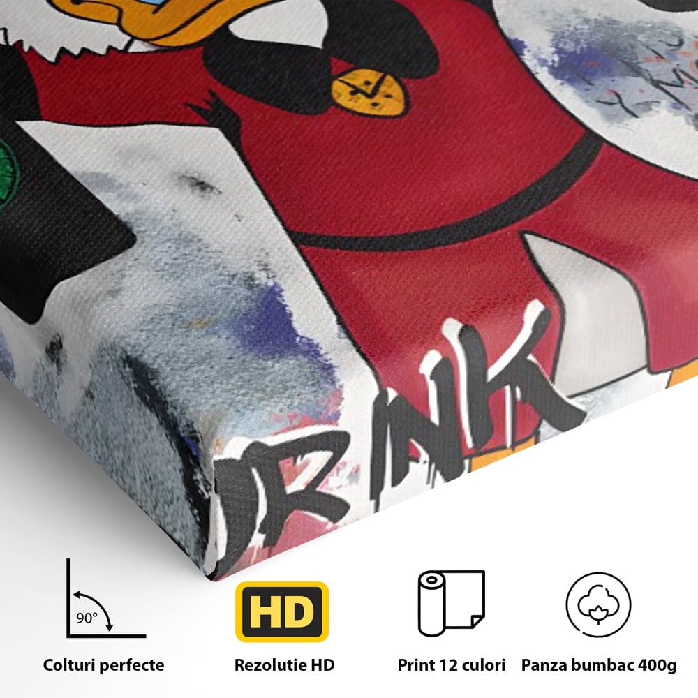 Tablou Canvas Premium, LuxCanva® C1140, Old Donald Ready To Party, Culori, Cartoon Character, Champagne, Good Life, Living Room, Bar, Relaxare, Culori Vibrante