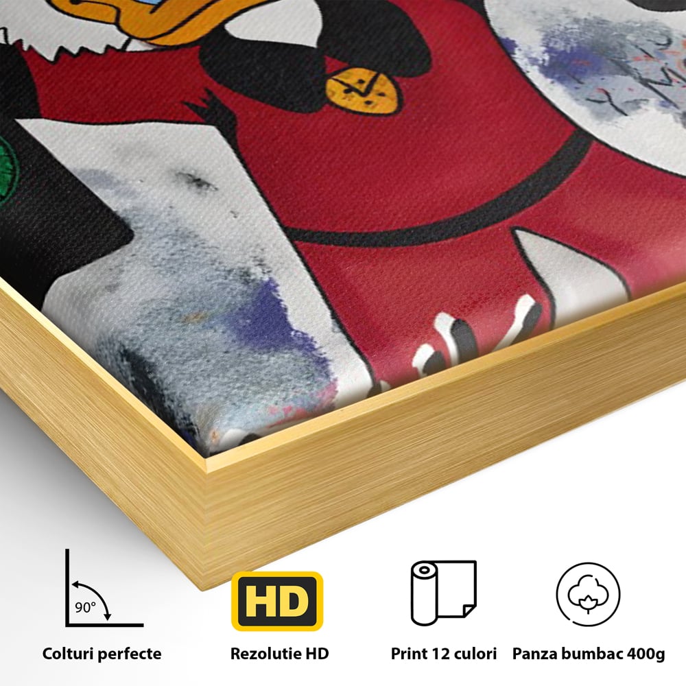 Tablou Canvas Premium, LuxCanva® C1140, Old Donald Ready To Party, Culori, Cartoon Character, Champagne, Good Life, Living Room, Bar, Relaxare, Culori Vibrante